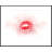 Red Splatter Lips - Single Picture Frame Print on Wood