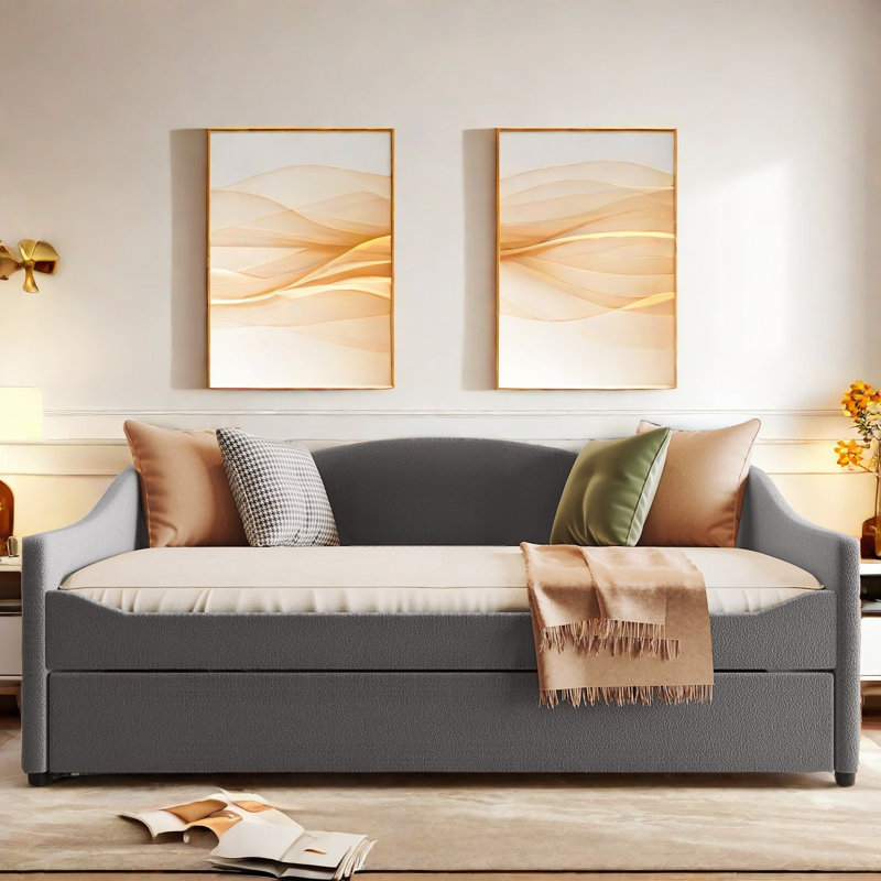 Daybed With Light And Trundle, Gray