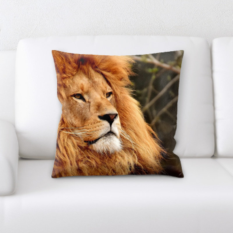 Housse et insert de coussin carré lion