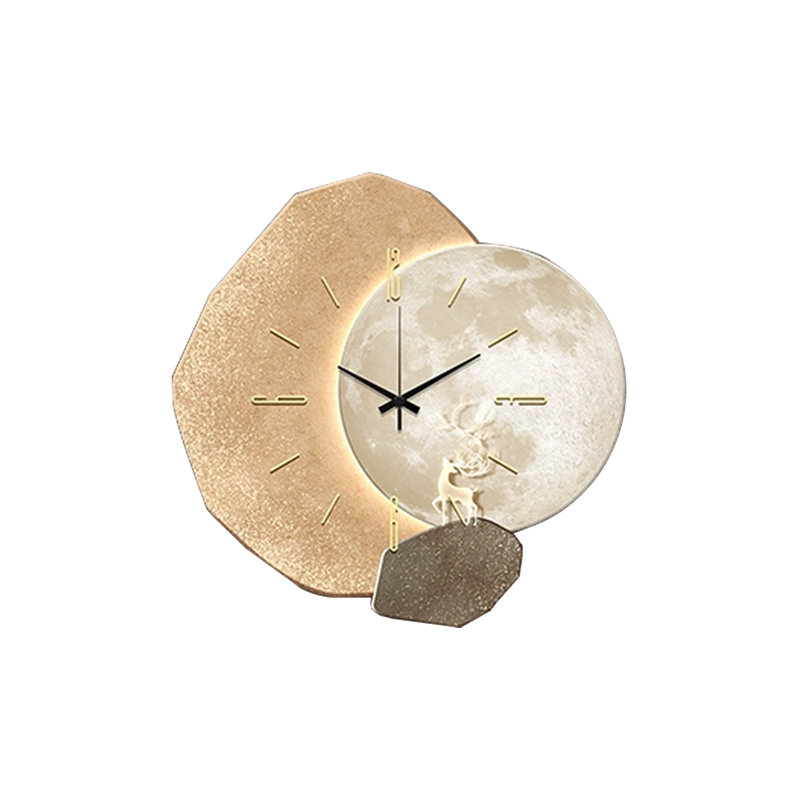 Horloges murales miroitantes en porcelaine, Petit, Blanc / doré