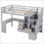 Lit mezzanine simple avec bureau en L et tiroirs