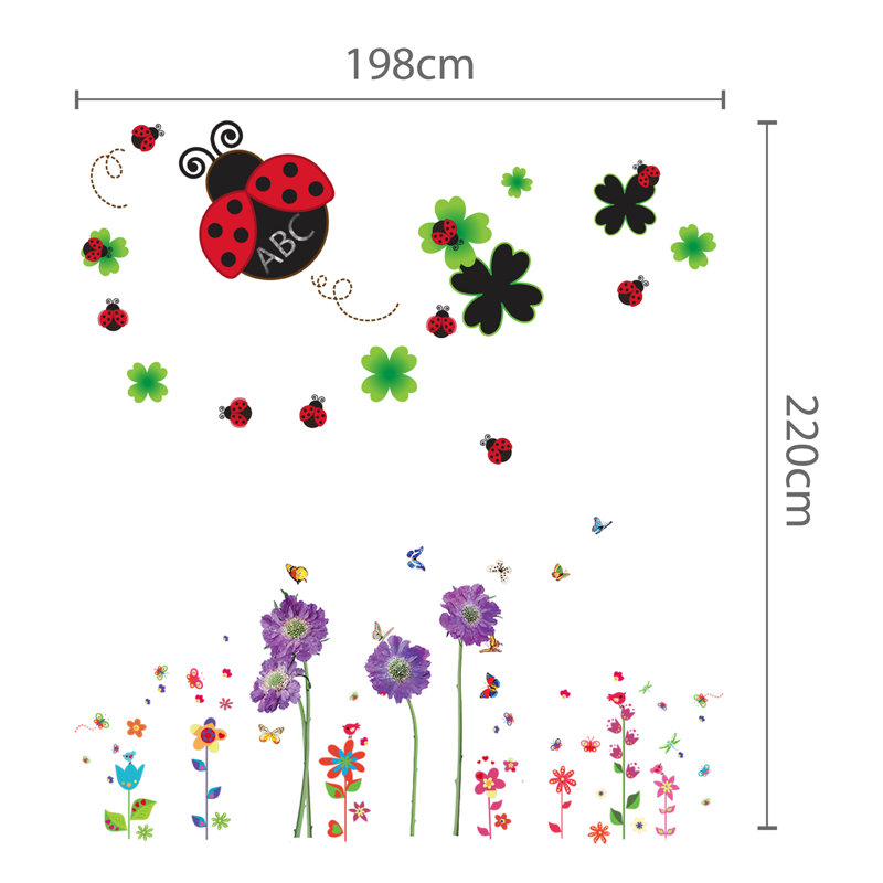 Décalcomanie murale, fleurs, fleurs et papillonss