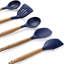 Non-Stick Cooking Utensils, Silicone Kitchen Utensils Set With Natural Acacia Hard Wood Handle, 5 Piece-968445274