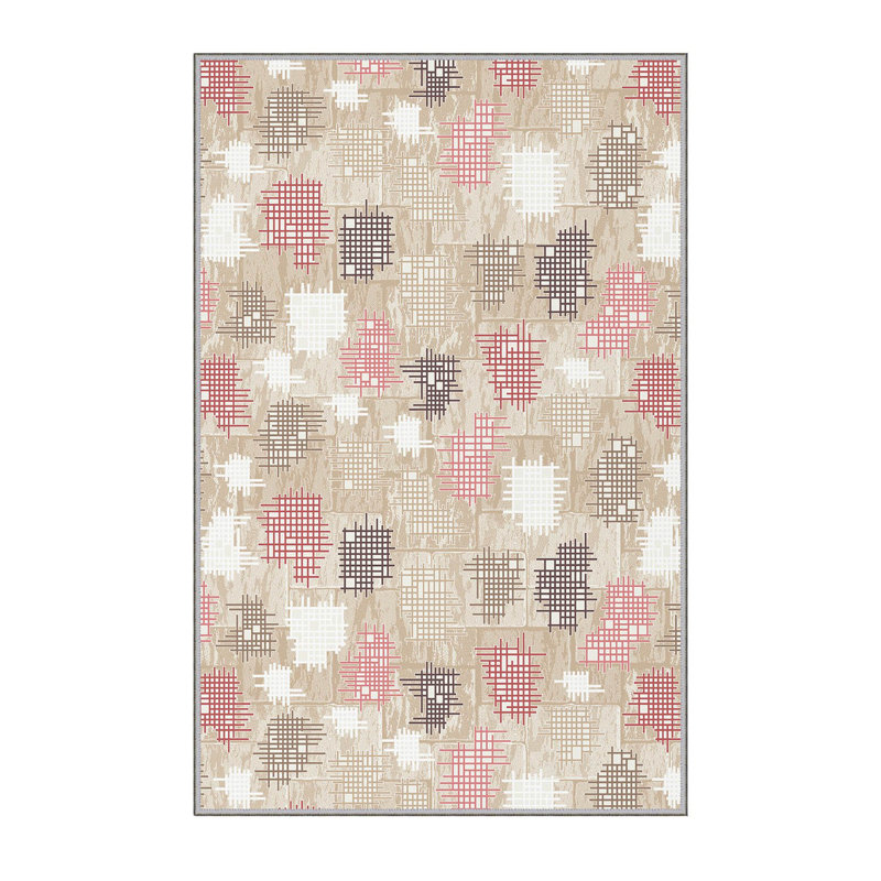 Soft Hall Carpet (2.6 x 4.9 ft), 1% Polyester, .3 in Pile Height | Antibacterial, Non-Slip Underside, 65 g/m² | Machine Washable, 3D Digital Print | Perfect for Living Room, Entryway & Bedroom Décor
