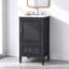 Meuble-lavabo simple de 20 po avec lavabo, armoire de porte avec tablette de porte, tiroir et patins réglables, finition noire