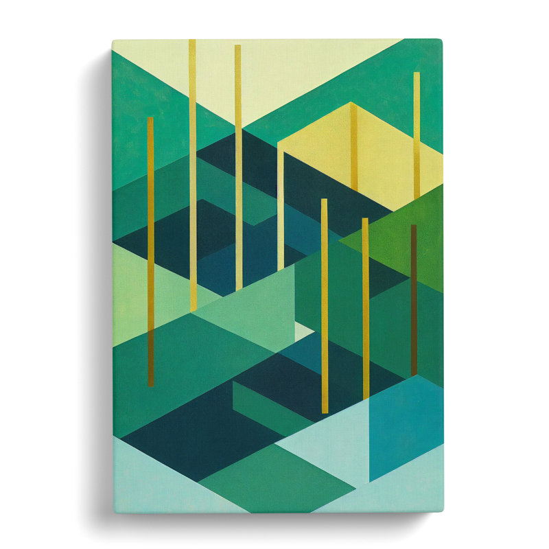 Abstract Forest Shapes No.2 - Wrapped Canvas Print, 76cm H x 50cm W x 3cm D, Wrapped Canvas
