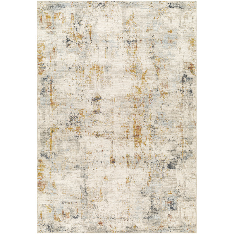 Machine Woven Polyester Area Rug in Cream, Rectangle 10' x 13'11"