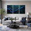 Ensemble de 3 toiles murales en tissu bleu profond-131364743