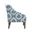 Fauteuil d'appoint Yolu, imprimé médaillon Ikat, polyester bleu et blanc