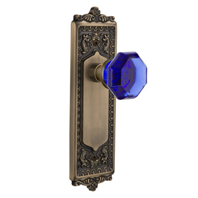 Plaque Egg & Dart avec bouton de porte Waldorf Cobalt