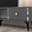 Meuble télé Catena avec option de fixation murale, anthracite et argent, 59,1 po x 17,6 po x 11,6 po Catena | Panneau de particules 100% enduit de mélamine, plusieurs tablettes, design élégant pour le salon et les espaces de divertissement-108199889