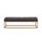Bridger - Modern Brown Vegan Leather + Brass Dining Bench