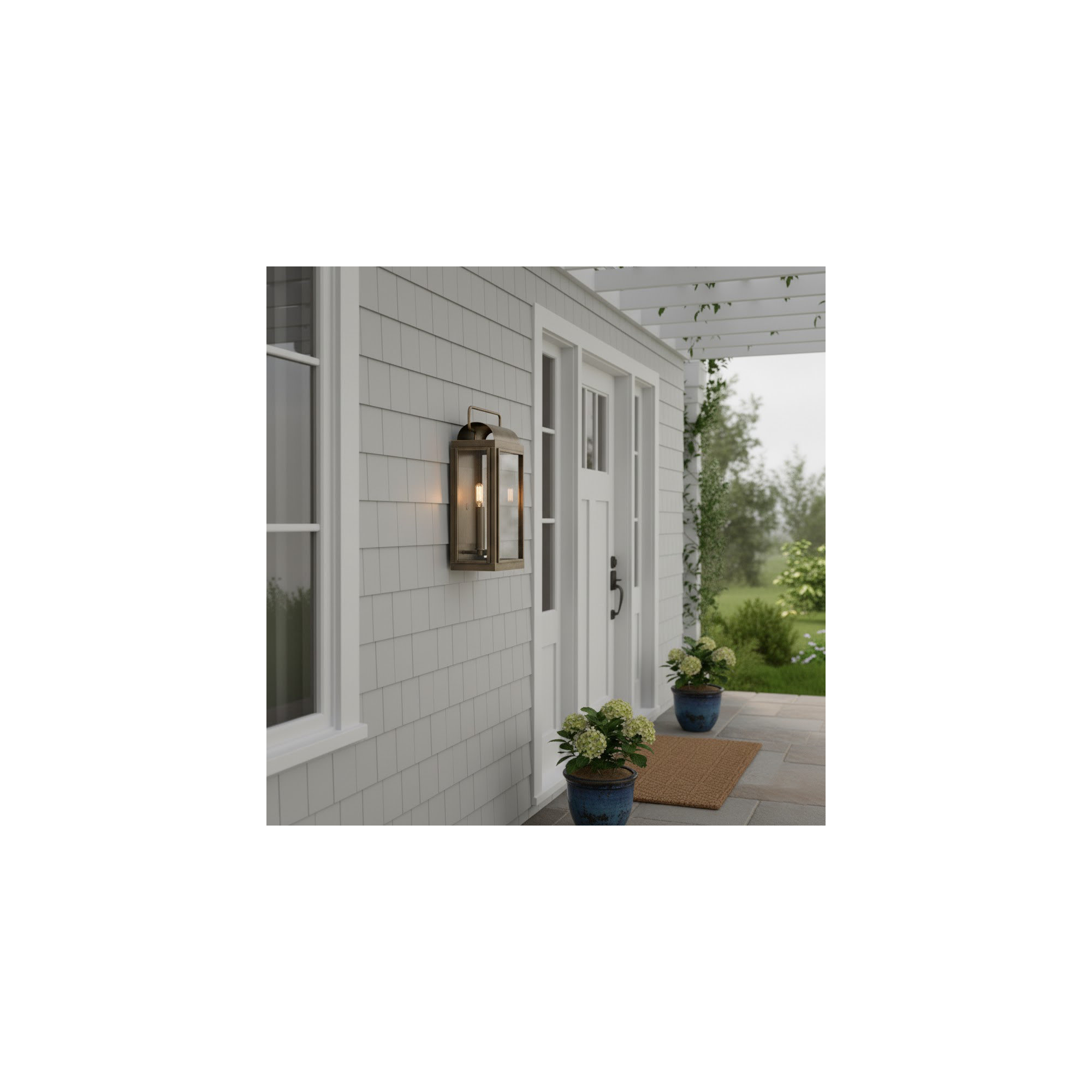 Sag Harbor 16.25" Two-Light Outdoor Wall Mount Lantern, Burnished Bronze