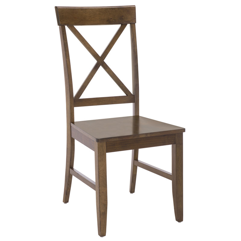 Chaise d'appoint à dossier en X Cierra, Chêne foncé