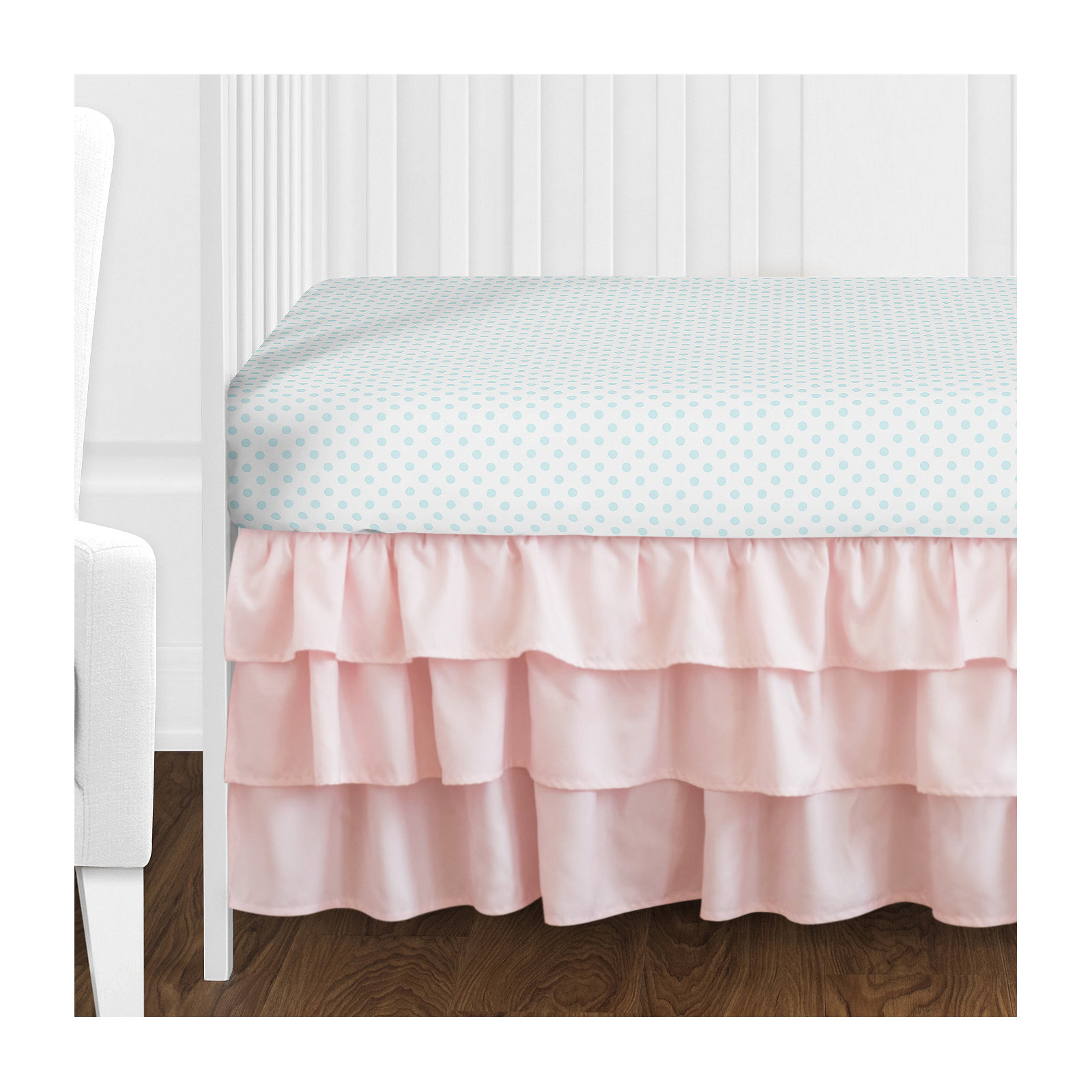 Watercolor Floral 4 Piece Crib Bedding Set