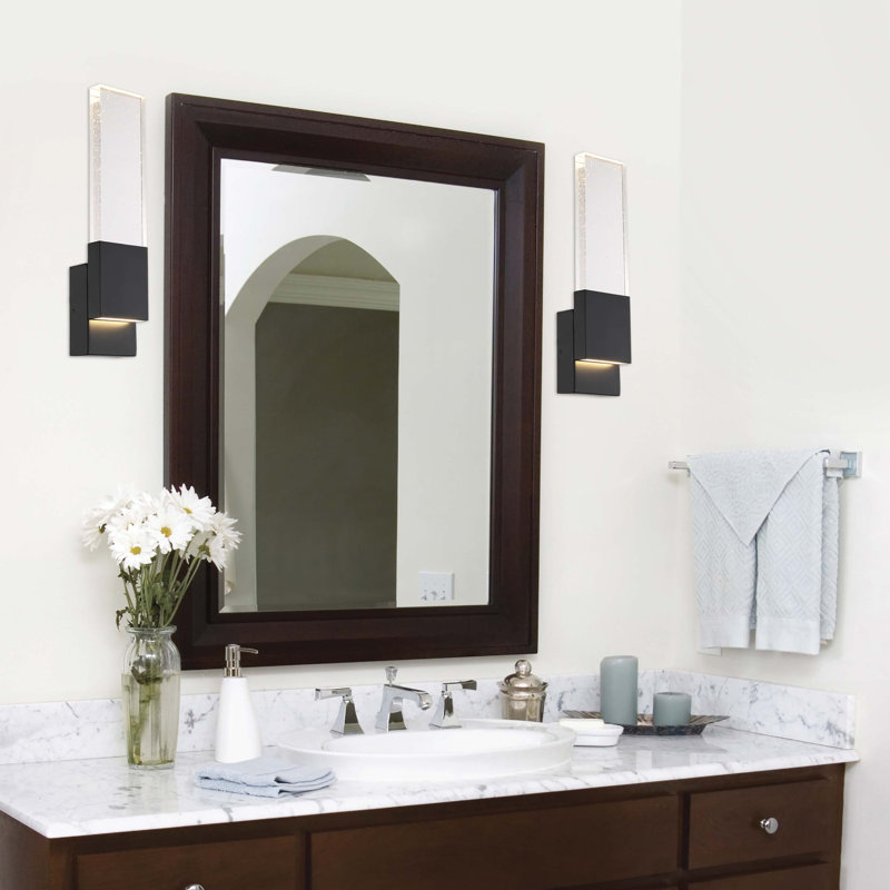 Gwern Steel LED Armed Sconce, Matte Black