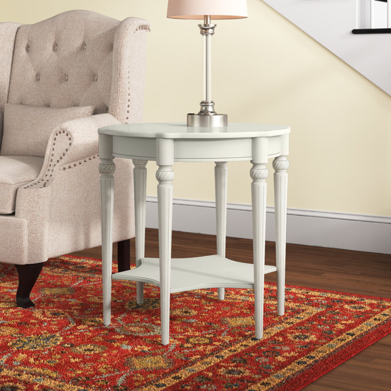 Arine Solid Wood End Table, Cottage White