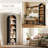 6-Tier Arched Storage Bookcase with 2 Adjustable Shelves,Wood Bookshelf Open Display Shelves for Living Room,Entryway,Bedroom,Rich Black and Light Honey,Assembly Require-910148516-960497914
