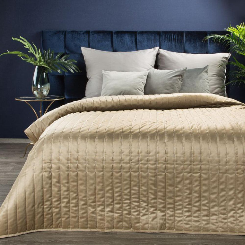 Gamada Geometric Shapes Bedspread, W220 x L240cm, Beige