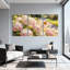 Tableau sur toile tendue « Jardin d'hortensias avec oiseaux et papillons » (lot de 3)-442814173