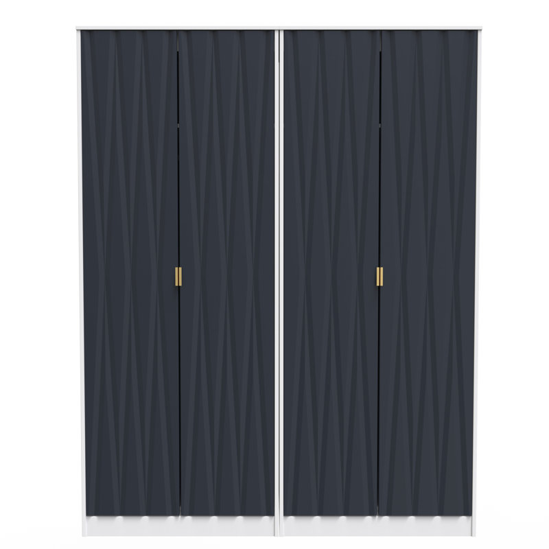 Baturhan Manufactured Wood Wardrobe, Indigo Matt/White