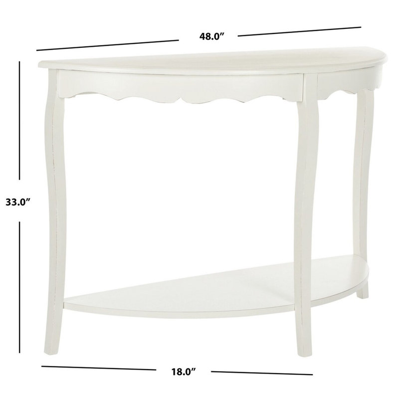 Console en bois de pin Christina, Blanc cassé
