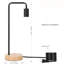Lampe de bureau industrielle avec base en bois, lampe de bureau rétro pour chambre à coucher