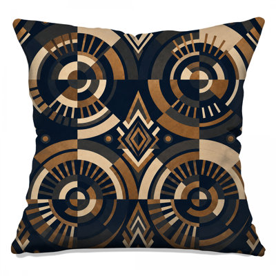 Circular Geometric Pattern Double Sided Throw Pillows