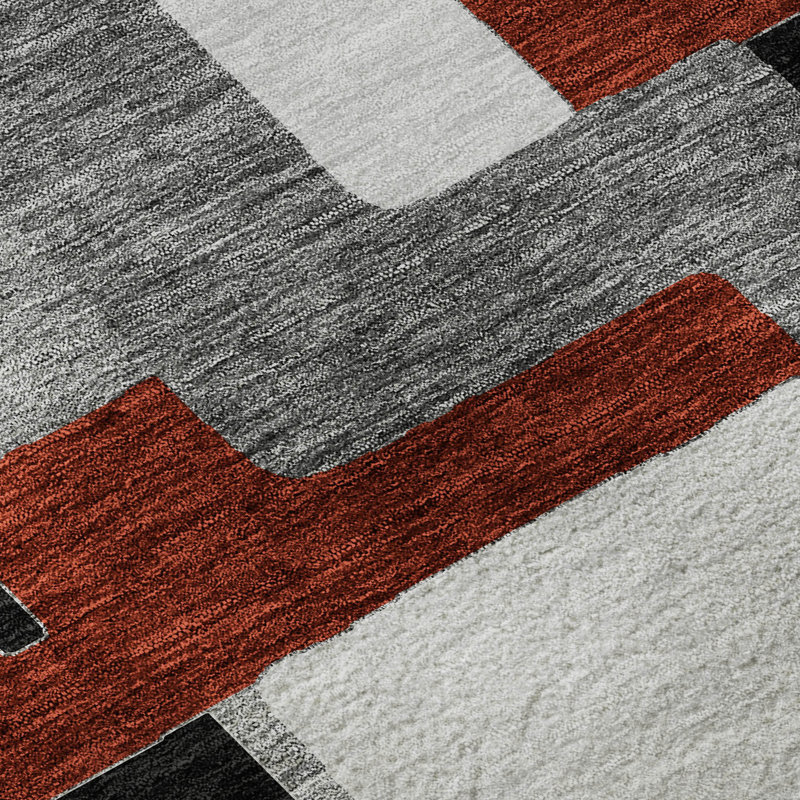 Premium Machine Washable Prisco Gray Rug, Rectangle 9' x 12'