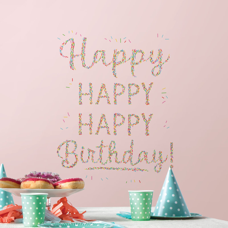Décalcomanie murale anniversaire le plus heureux