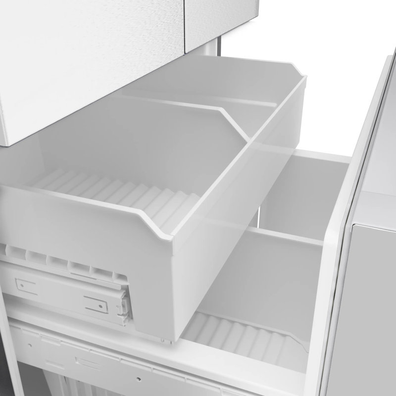 Benchmark Series Free-Standing Fridge-Freezer, Black Stainless Steel