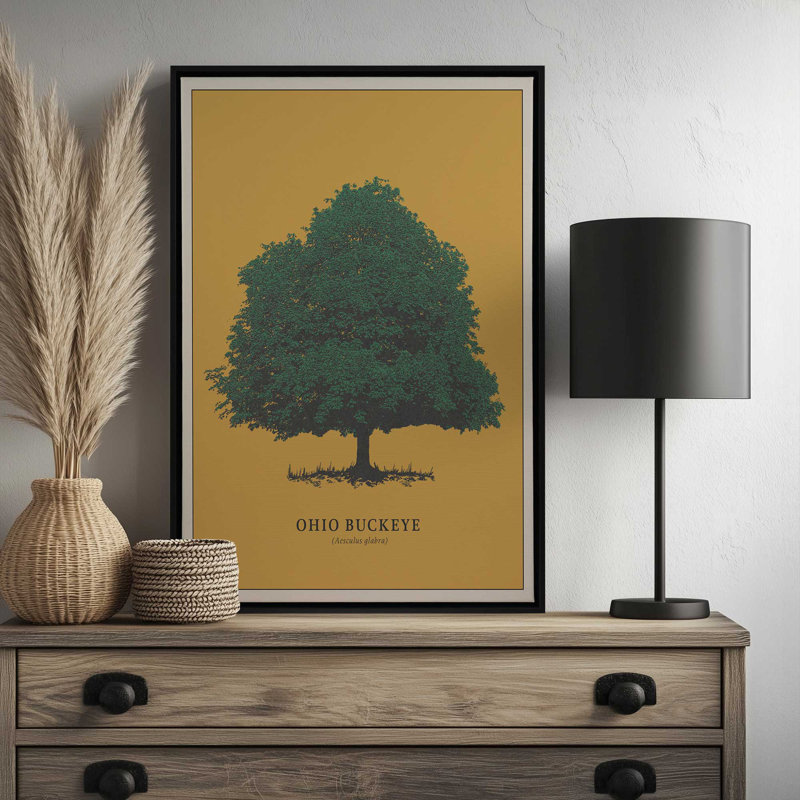 «Ohio Buckeye» par Deny Designs, reproduction d'art, Toile avec cadre, Noir, 32 x 24