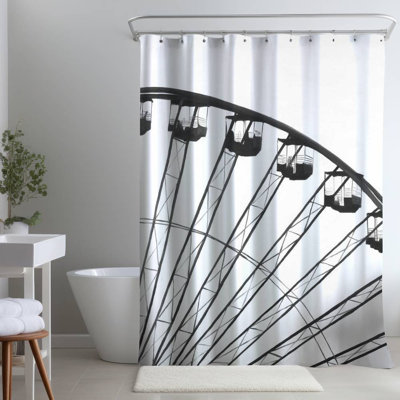 Shower Curtain MI81 – Polyester Shower Curtain, Dye Sublimation Print, 71" W × 74" L