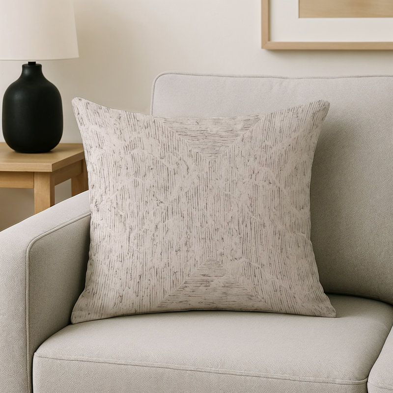 Coussin décoratif intérieur et extérieur Modern, Gris abstrait 210, Carré 16 po