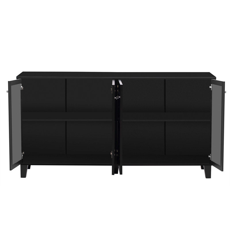 Buffet avec tablettes réglables, Noir