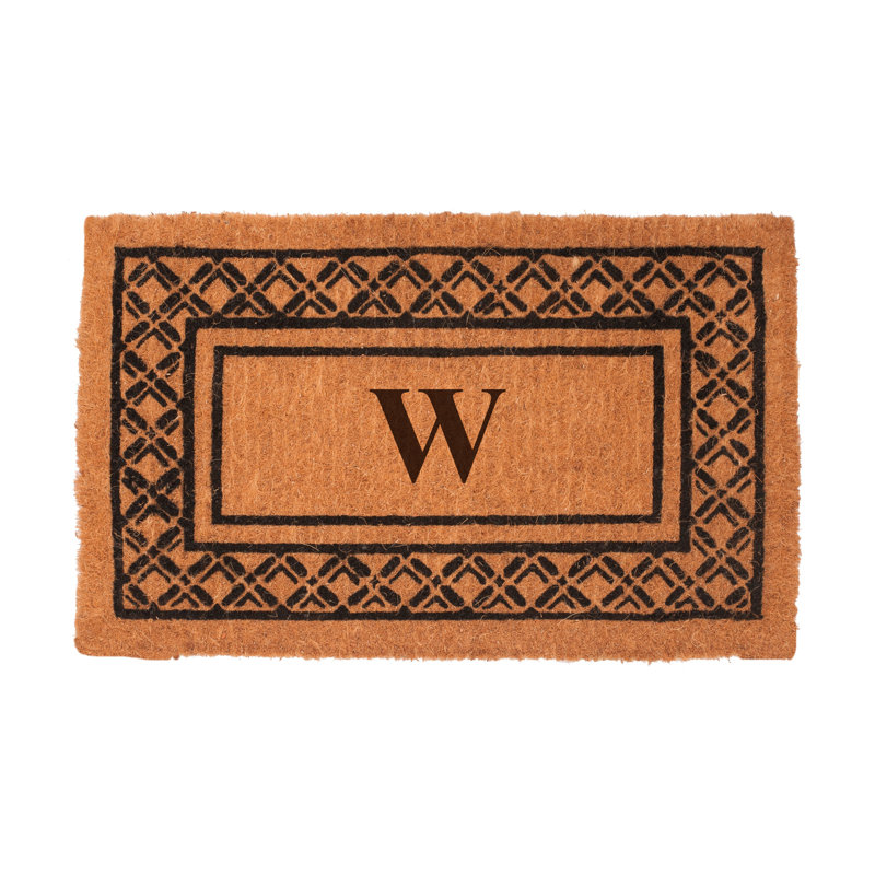 Belamy Monogrammed Welcome Outdoor Doo Mat, W, 1'6" x 2'6"