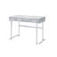 Bureau en Tigress blanc avec faux marbre imprimé et bureau à finition chromée (sans la chaise de bureau)