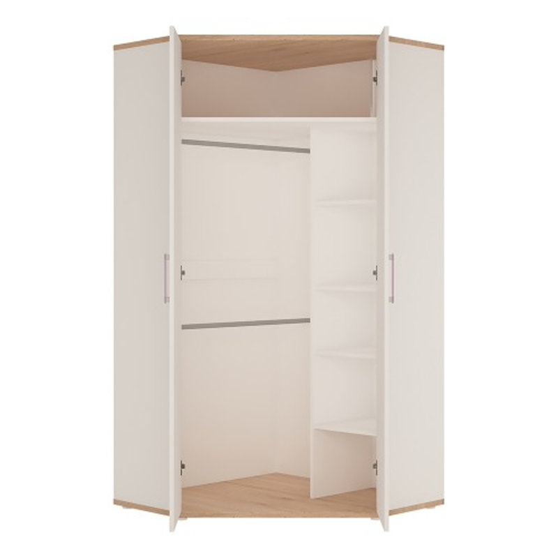 Latonio 2 Door Solid Wood Wardrobe, 190.80cm H x 96.50cm W x 96.50cm D, Lilac
