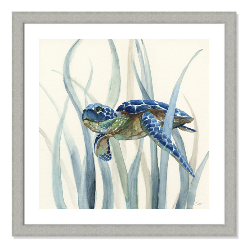 «Avynlee Turtle in Seagrass II», reproduction de cadre photo, H 29 po x l 29 po x P 1,25 po, Argent brossé