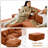 Boneless Chifley 150.50" W U-Shaped Modular Corduroy Sectional,Cup Holders,USB Charge,with 2 Ottoman,No Assembly Required Boneless Couch-944902564