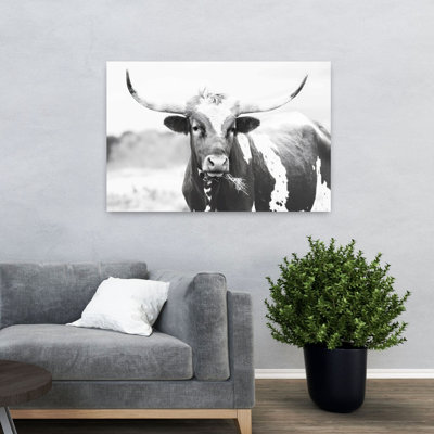 Art mural abstrait contemporain Longhorn BW