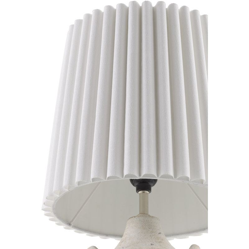 Lampe de table Camilly, Base crème / abat-jour blanc