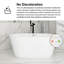 55 po W - Baignoire de trempage autoportante en acrylique blanc brillant
