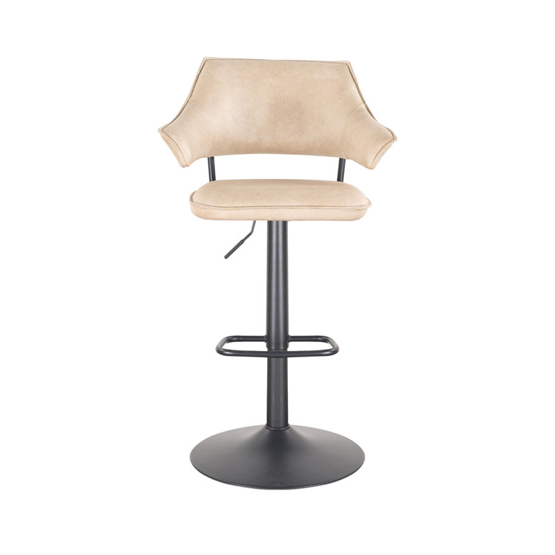 Upholstered Faux Leather Bar Stool