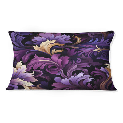 Deep Purple Royal Ragdolls - Paisley Printed Throw Pillow