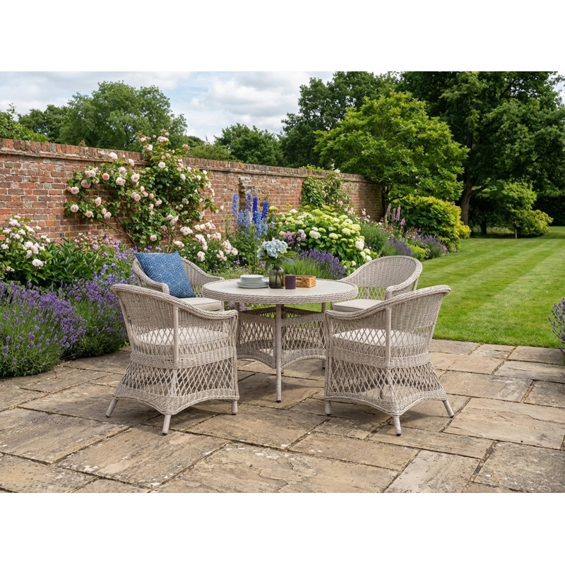 4 - Person Wicker Patio Dining Set with