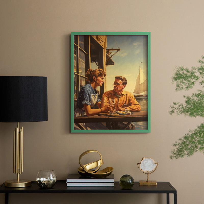 NAUTICAL Series DCXLII, reproduction encadrée - bois massif, Vert, H 11 po x l 9 po