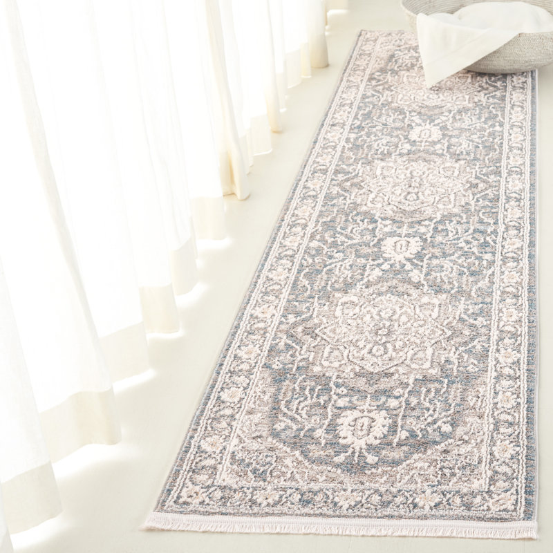Tapis oriental en polyester Clover 1270, Tapis de couloir 2 pi x 8 pi