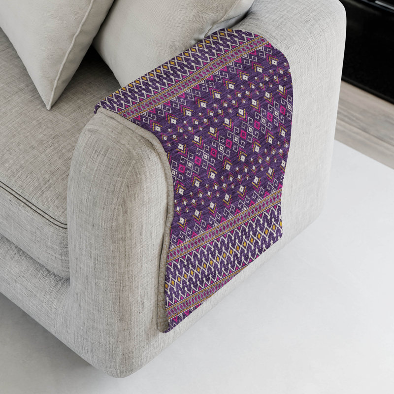 Jeté bohème Addison Sherpa ASB708, Mauve