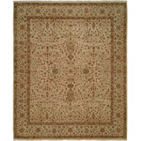 Diphu Wool Oriental Area Rug in Ivory